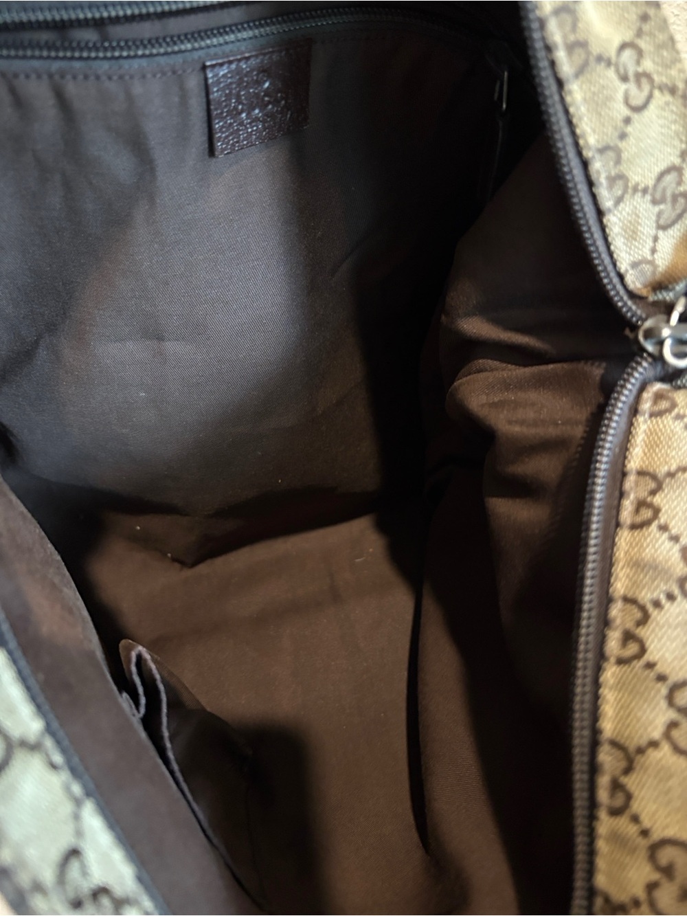 Gucci Beige Brown GG Canvas Shoulder Bag with Sherry Line - Picture 7 of 16